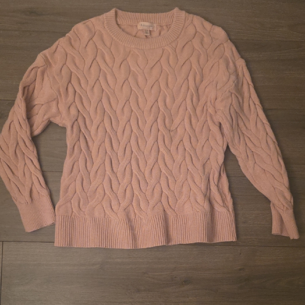Philosophy Cable-Knit Crewneck Sweater in Blush Pink